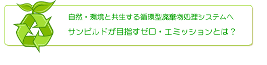 自然・環境と共生する循環型廃棄物処理システムへサンビルドが目指すゼロエミッションとは？